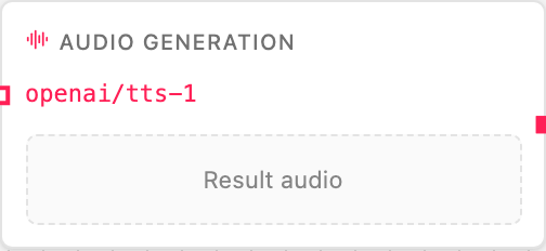 Audio Generation node card