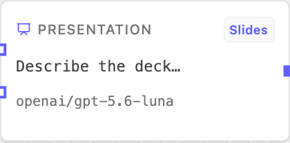 Presentation node card