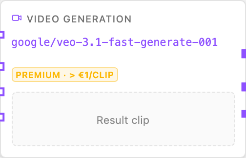 Video Generation node card