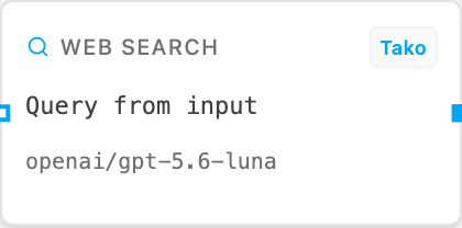Web Search node card